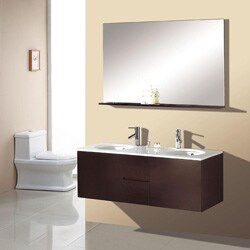 Double Sink 51-inch Espresso Bathroom Vanity Set