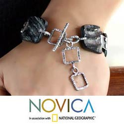 Sterling Silver 'Lombok Island' Horn Link Bracelet (Indonesia)