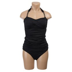 Anne Cole Women's Beaded Chain Shirred Bandeau Tankini