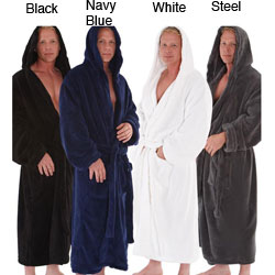 Alexander Del Rossa Men's Fleece Hooded Bathrobe