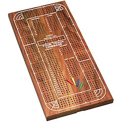 Solid Walnut Four-track Grandmaster Cribbage Board