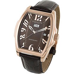 Stuhrling Original Men's Waldorf Brown Dial Rose Goldtone Watch