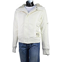 Diesel Men's White Hooded Sweater Jacket.