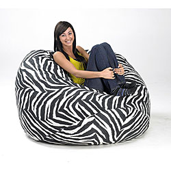 Large Memory Foam Lounge Bag Zebra Print Replacement Cover