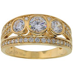 Michael Valitutti Signity 14k Gold Cubic Zirconia Ring