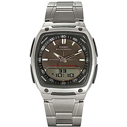 Casio Men's Casual Grey Dial Silvertone Resin Watch