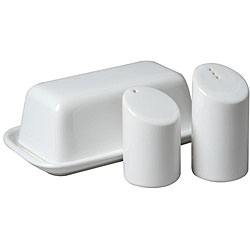 Waechtersbach White Butter Dish and Salt and Pepper Set