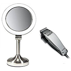 Andis 18365 8-piece Clipper Kit and Zadro 1x-10x SLV410 Vanity Mirror