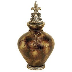 Contempo Collection Glass Polyresin Deco Urn