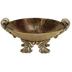 Contempo Collection Glass Polyresin Decorative Bowl