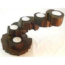 Reclaimed Teak Wood  Candle Holder 