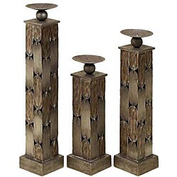 Comtemporary Metal Art Candle Holders (Set of 3)