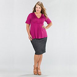 Kiyonna Clothing Women's Plus Size Denim Curvy Pencil Skirt