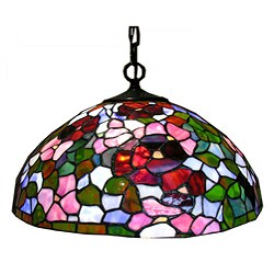 Tiffany-style Rose Hanging Lamp