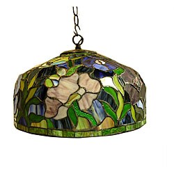 Tiffany-style Peony Hanging Lamp.