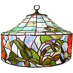 Tiffany-style Perennials Flower Hanging Lamp.