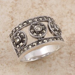 Sterling Silver Marcasite Circles Ring (Thailand)