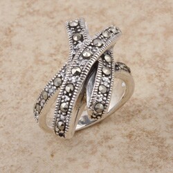 Sterling Silver Marcasite Abstract Ring (Thailand)