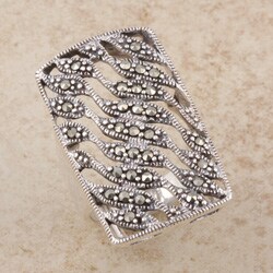 Sterling Silver Marcasite Ripples Ring (Thailand)