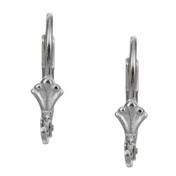 Sterling Silver Fleur de Lis Leverback Earring Findings (Set of 12)