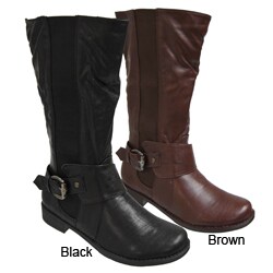 Bamboo by Journee Women's Side Accent Buckle Boots
