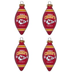 Kansas City Chiefs Teardrop Ornaments (Set of 4)