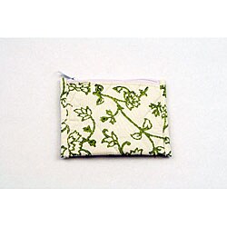 Olivia Green Floral Block-printed Coin Purse (India)
