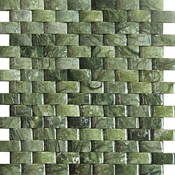 Green Marble Brick Pattern Mosaic Tiles (Set of 5)