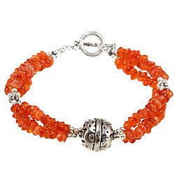Silver Carnelian Agate Bracelet (Thailand)