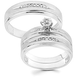 10k White Gold 1/8ct TDW His and Her Wedding Ring Set (H-I, I1)