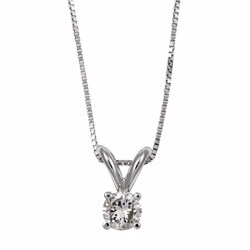 14k Gold 1/4ct TDW Diamond Solitaire Necklace (J-K, I2)