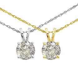 14k Gold 1/3ct TDW Diamond Solitaire Necklace (J-K, I2)