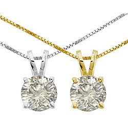 14k Gold 1/2ct TDW Diamond Solitaire Necklace (J-K, I2)