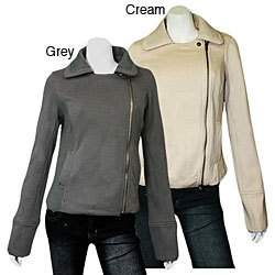 Yag Couture Junior's Grey/ Cream Zippered Sweater Jacket