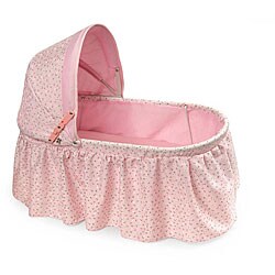 Badger Basket Co. Rosebud Fabric Folding Doll Cradle