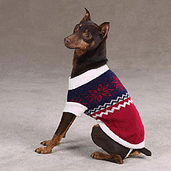 Zack & Zoey Maroon Ranch Dog Sweater