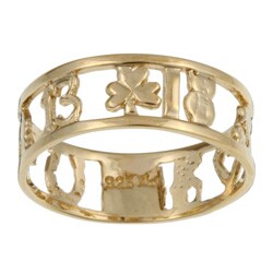 14k Gold over Silver Lucky Charm Ring (Size 7)