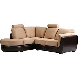 Newport Brown and Beige Sectional Sofa 