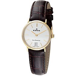 Edox Swiss Women's Les Genevez Ultra Slim Goldtone Case Watch