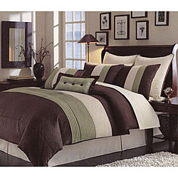 Handcrafted Pintuck 8-piece Faux Silk Comforter Set