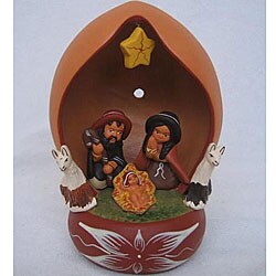 Handmade Peruvian Ceramic Nativity Dome (Peru)