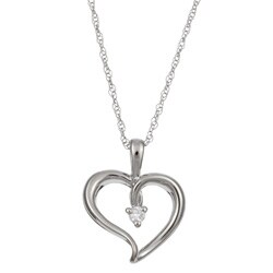 Beyond Silver Diamond Open Heart Necklace (I-J, I2)