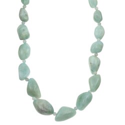 Tumbled Aquamarine Bead Graduated Necklace