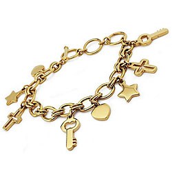 Goldplated Stainless Steel Charm Bracelet