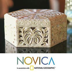 Soapstone 'Wings' Jewelry Box (India)