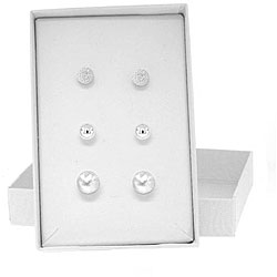 E-coated Sterling Silver Earrings (Set of 3 Pair)