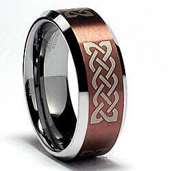 Brown-plated Tungsten Carbide Laser-etched Celtic Band (8mm)