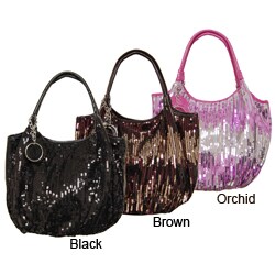 Je Veux Double Handle Sequined Hobo Handbag