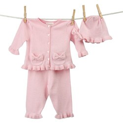 Small Treasures Newborn Girls' 2-piece Sweater and Hat Set.
