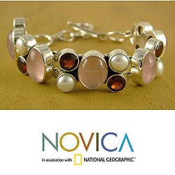 Pearl and Rose Quartz 'A Spell of Romance' Charm Bracelet (India)